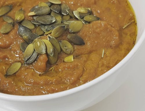 Puré de zanahoria y cebolla roja
