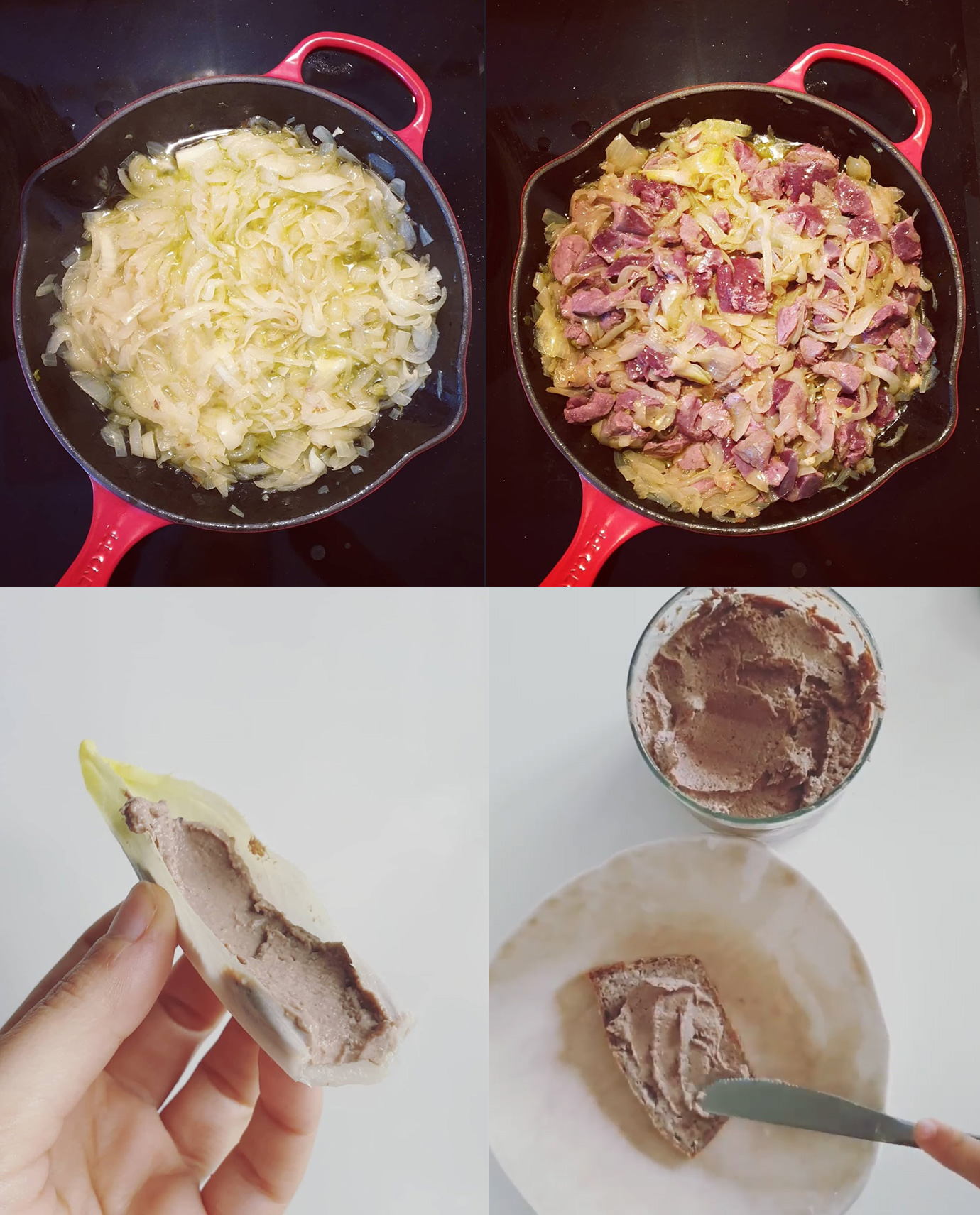 Proceso y presentación de la receta de paté de hígado